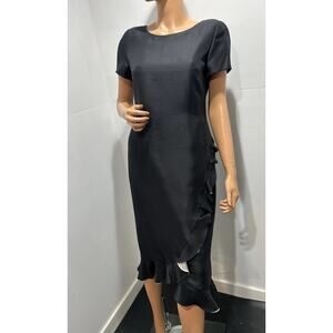 simply elegant Shomi by Mille shot silk black dress size 4 small